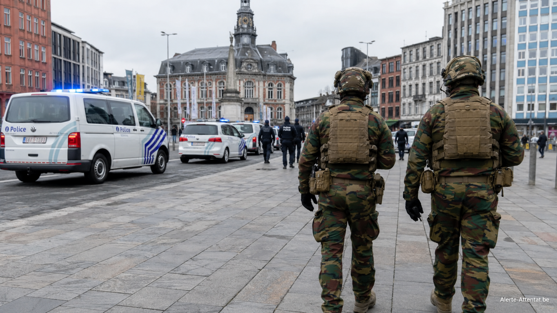 Illustration : Gros déploiement de sécurité au centre commercial ville 2 charleroi ce 10 mai 2017