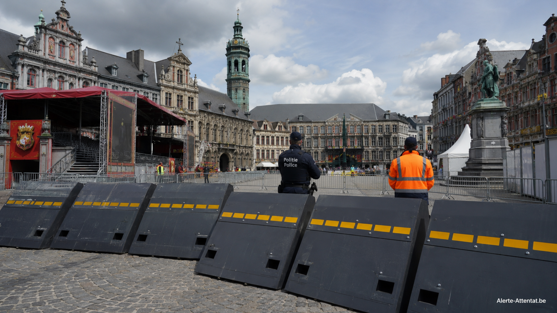 Illustration : Mons le Doudou 2017 sera sous haute sécurité des pitagones pour bloquer une attaque terroriste de type véhicule bélier